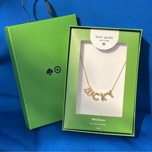 Kate Spade Necklace NWT Lucky Collab Target Gift Gold